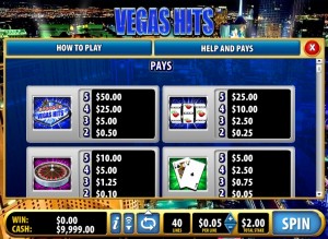 vegas-hits-paytable